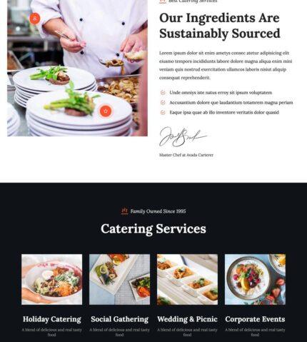 Caterer Website Design with Free VPS Web Hosting and Installation