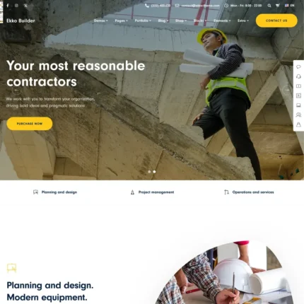 Construction Website Design with Free VPS Web Hosting