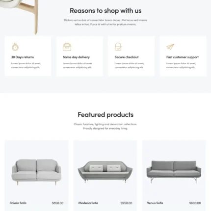 Furniture Website Design with Free VPS Web Hosting