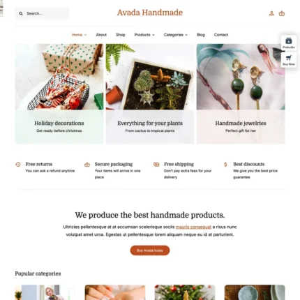 Handmade Shop Website Design with Free VPS Web Hosting