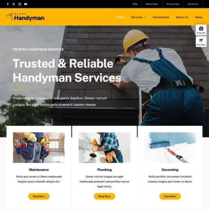 Handyman Website Design with Free VPS Web Hosting and Installation