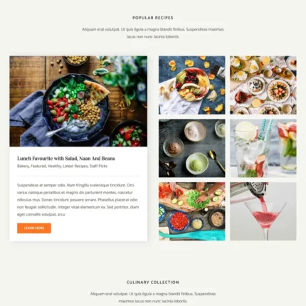 Food Website Design with Free VPS Web Hosting