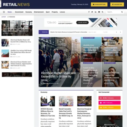 Retail News Website Design with Free VPS Web Hosting