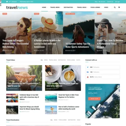 Travel Magazine Website Design with Free VPS Web Hosting