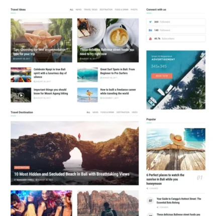 Travel Magazine Website Design with Free VPS Web Hosting