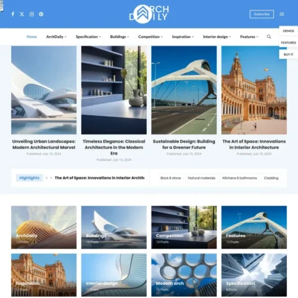 Architecture News Website Design with Free VPS Web Hosting