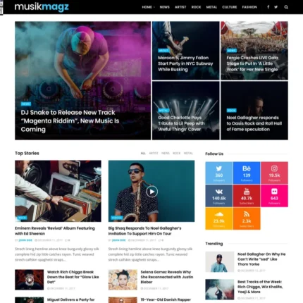 Music Magazine Website Design with Free VPS Web Hosting