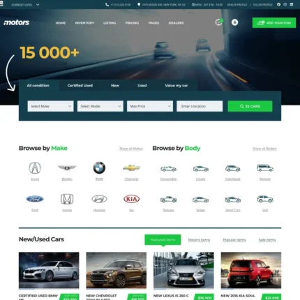 Car Classified Website Design with Free VPS Web Hosting