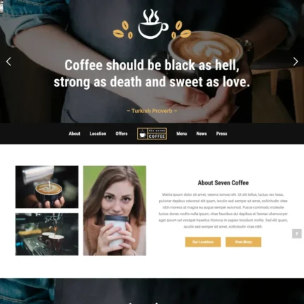 Coffee Store Website Design with Free VPS Web Hosting
