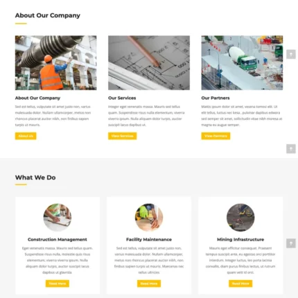 Construction Company Website Design with Free VPS Web Hosting