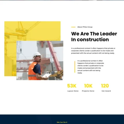 Construction Firm Website Design with Free VPS Web Hosting