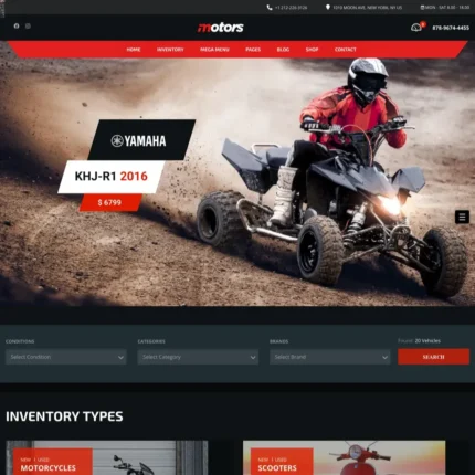 Motorcycles Dealers Website Design with Free VPS Web Hosting