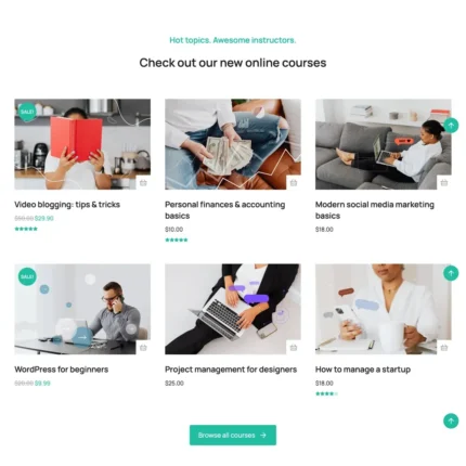 Online Courses Website Design with Free VPS Web Hosting