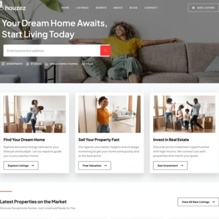 Property Listing Website Design with Free VPS Web Hosting