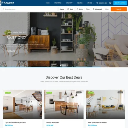 Real Estate Agency Website Design with Free VPS Web Hosting