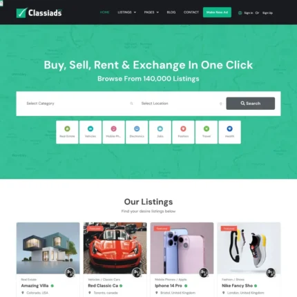 Ads Posting Website Design with Free Web Hosting