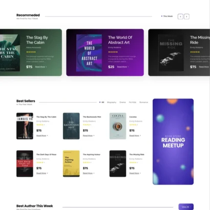 Book Shop Website Design with Free VPS Web Hosting