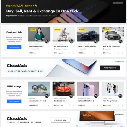 Classified Advertisement Website Design with Free VPS Web Hosting