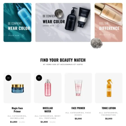 Cosmetic Shop Website Design with Free VPS Web Hosting