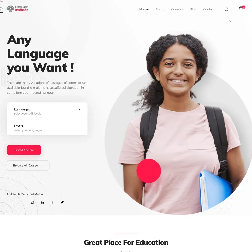 Language Institute Website Design with Free VPS Web Hosting (1) Language Institute Website Design with Free VPS Web Hosting