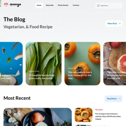 Vegetarian Blog Website Design with Free VPS Web Hosting