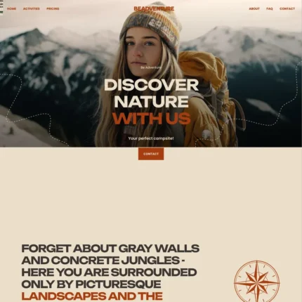 Adventure Service Website Design with Free Web Hosting