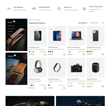 Electronics Market Website Design with Free VPS Web Hosting