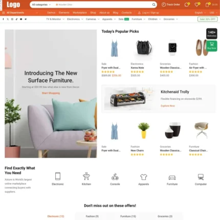 Multivendors Market Website Design with Free Web Hosting