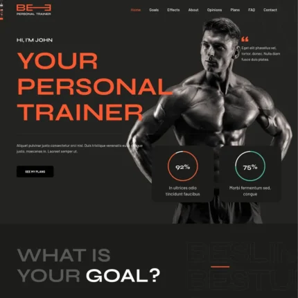 Personal Trainer Website Design with Free Web Hosting