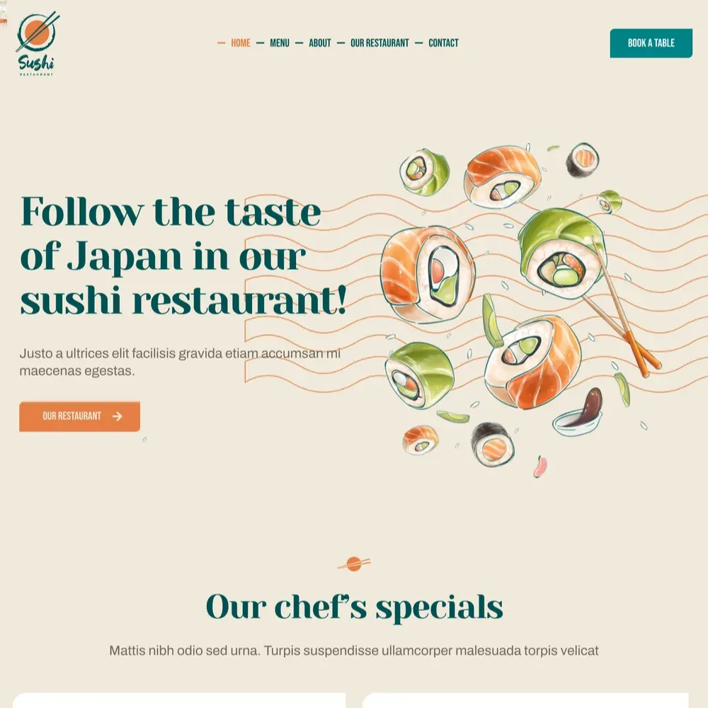Sushi Food Website Design with Free Web Hosting (1) Sushi Food Website Design with Free Web Hosting