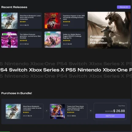 Games Store Website Design with Free Web Hosting